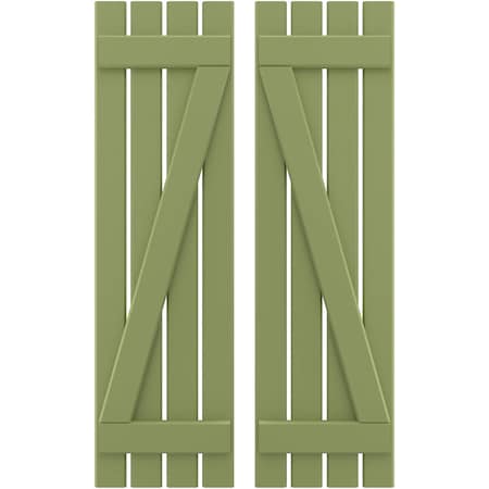 Americraft 4-Board (2 Batten) Wood Spaced Board-n-Batten Shutters W/ Z-Bar, ARW102SB415X75MGH